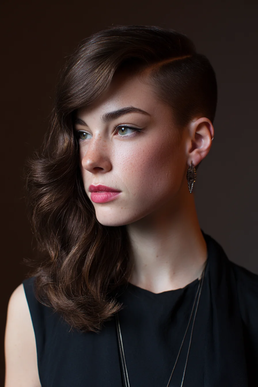 Asymmetrical Side Undercut with Sculpted Side-Swept Waves