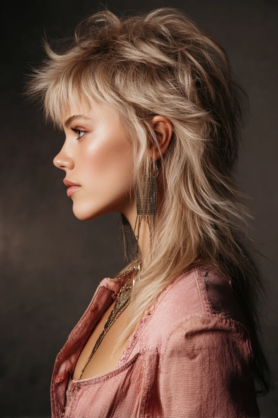 Choppy Shag Mullet with Feathered Fringe — Textured Layered Cut