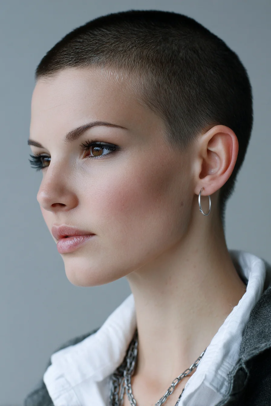 Close-Cropped Buzz Cut — Short Buzz / Shaved Pixie Crop