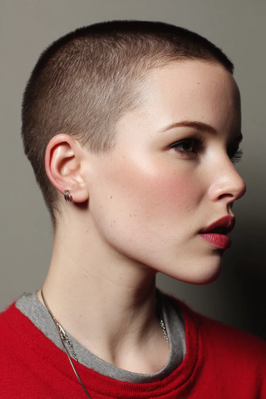 Close-Cropped Buzz Cut — Short Shaved Pixie for Women