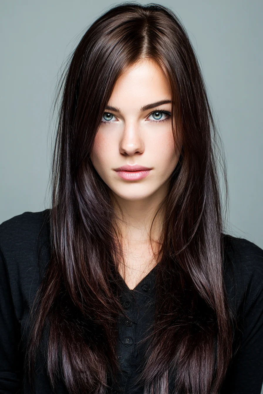 Long Layered Straight Cut with Soft Face-Framing Layers