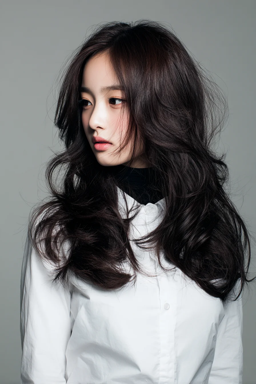Long Layered Voluminous Cut with Soft Face‑Framing Waves