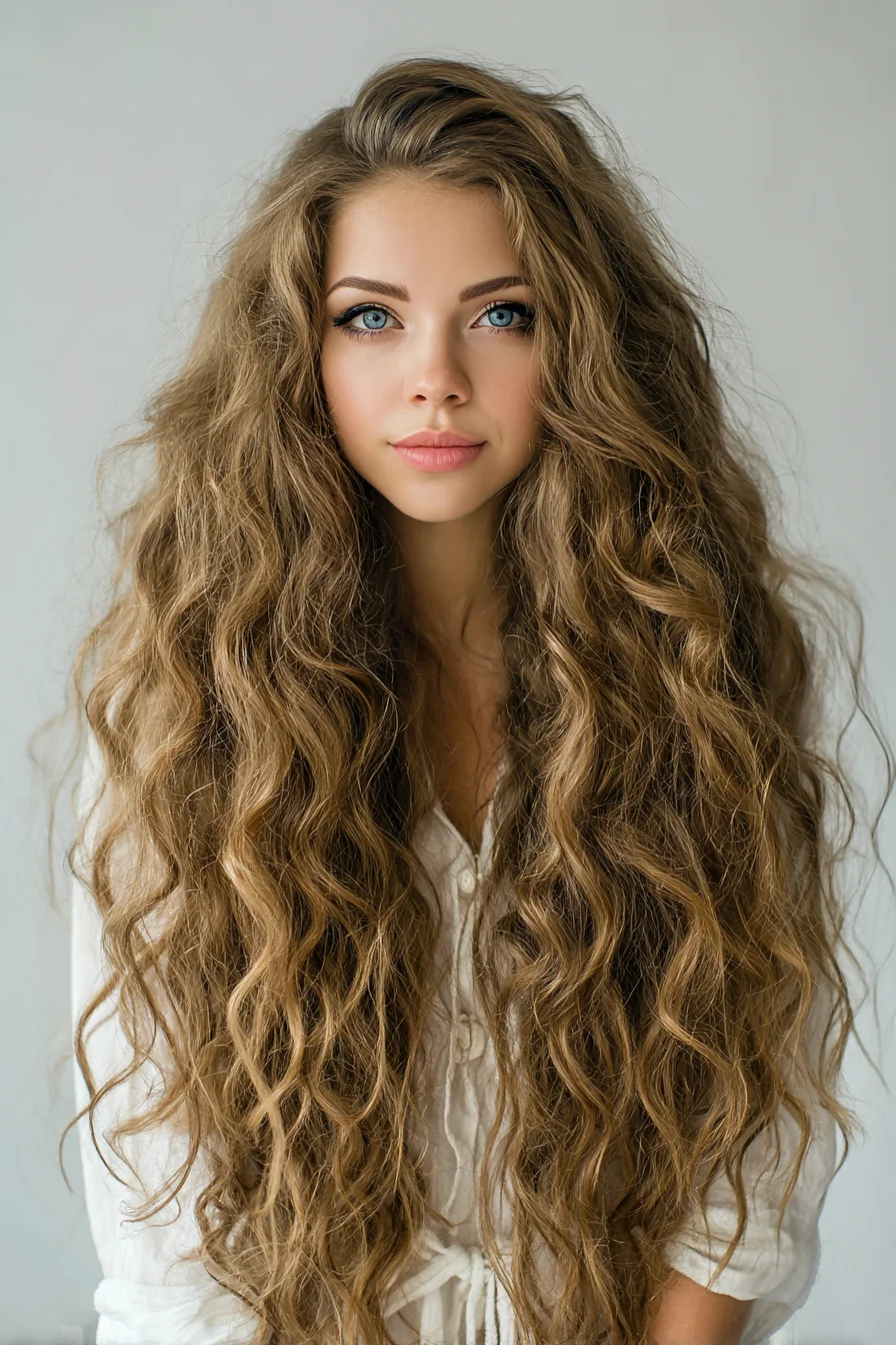 Long Voluminous Beach Waves with Natural Texture