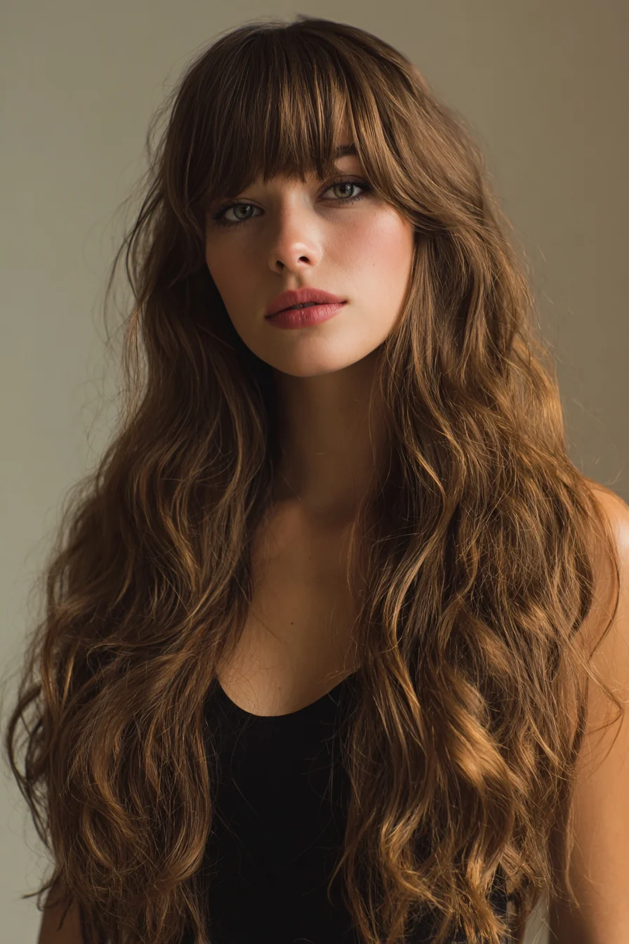 Long Wavy Layers with Full Blunt Fringe