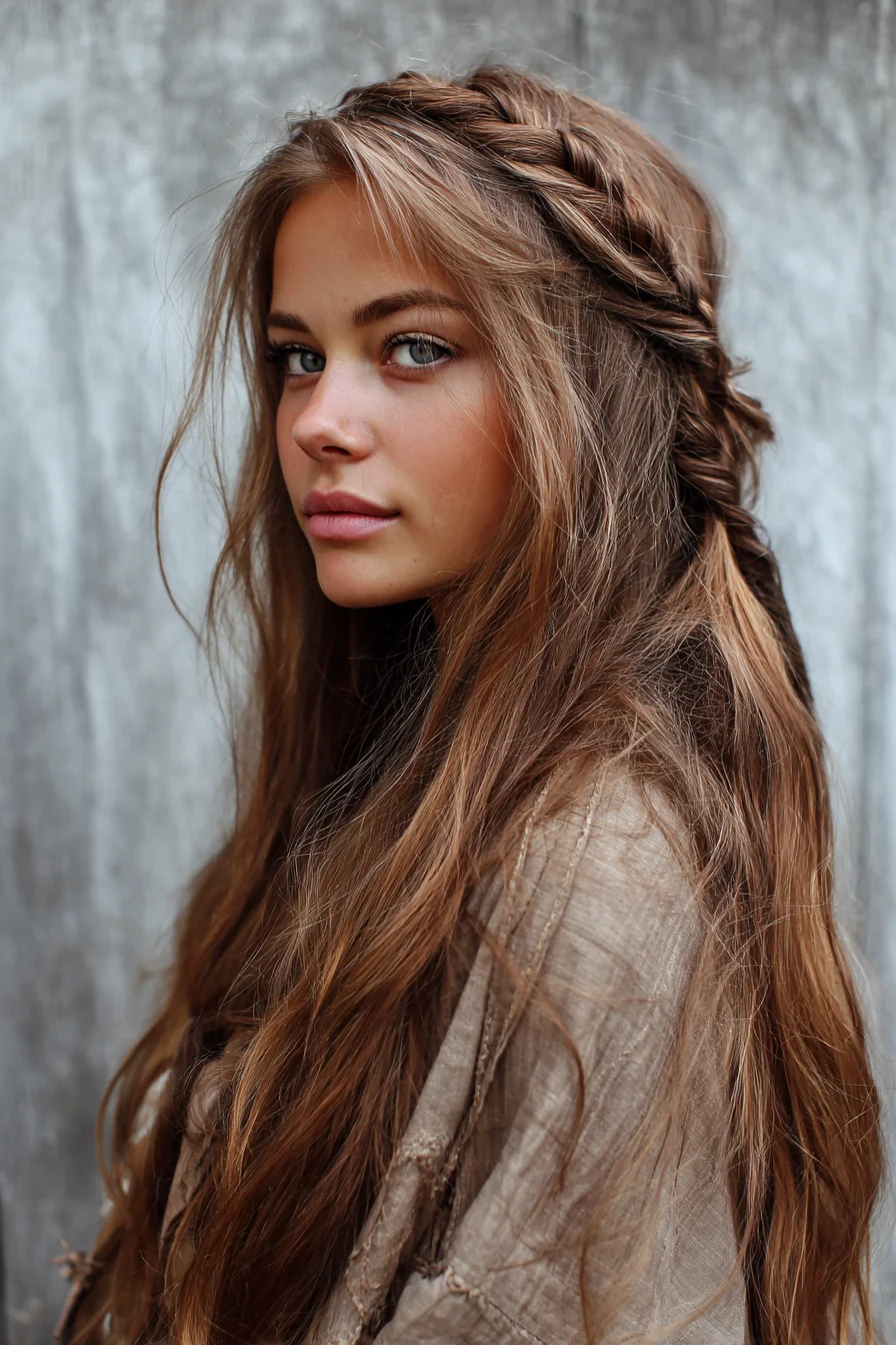 Loose Boho Side Braid with Textured Waves