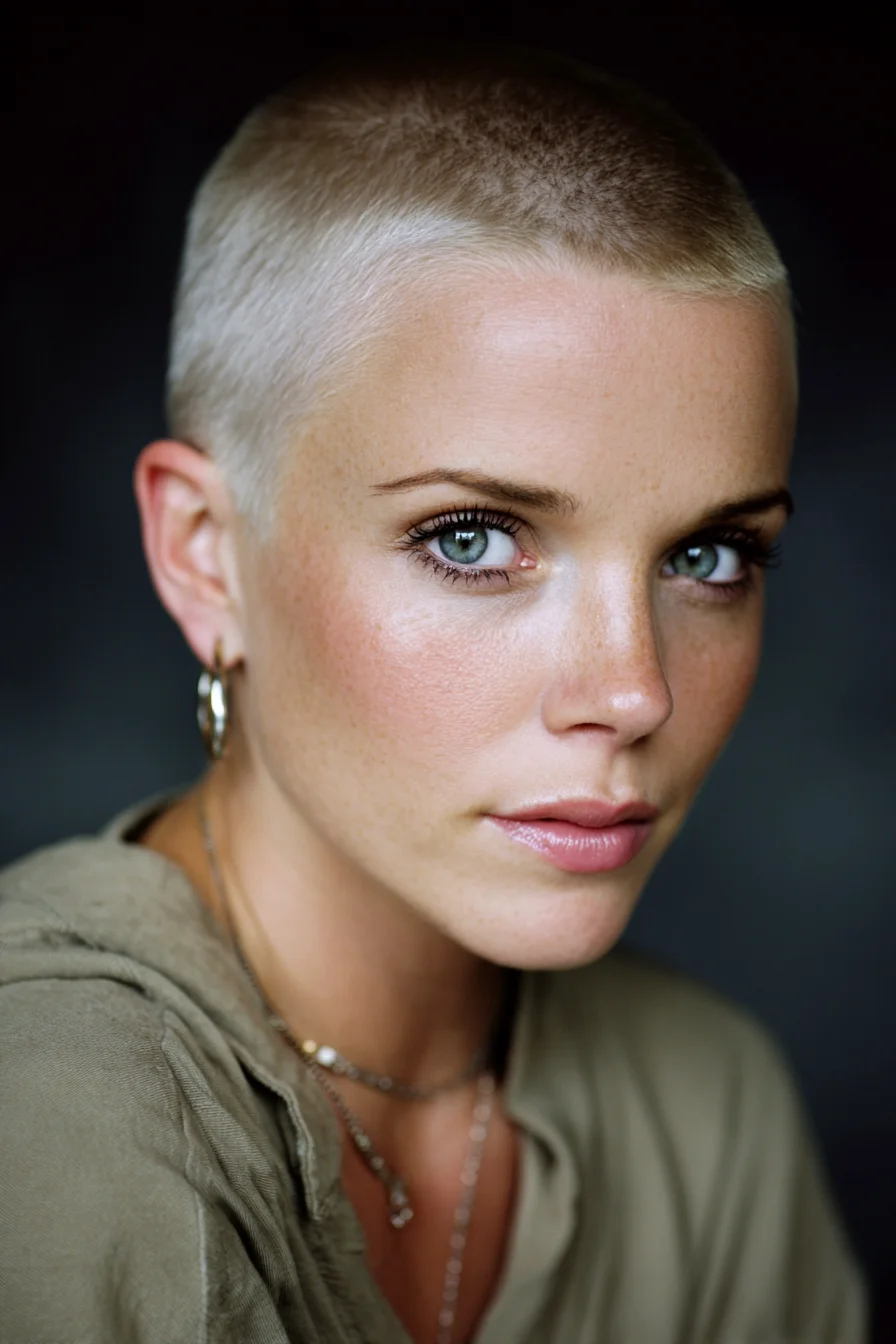 Platinum Buzz Cut — Short Textured Clipper Crop