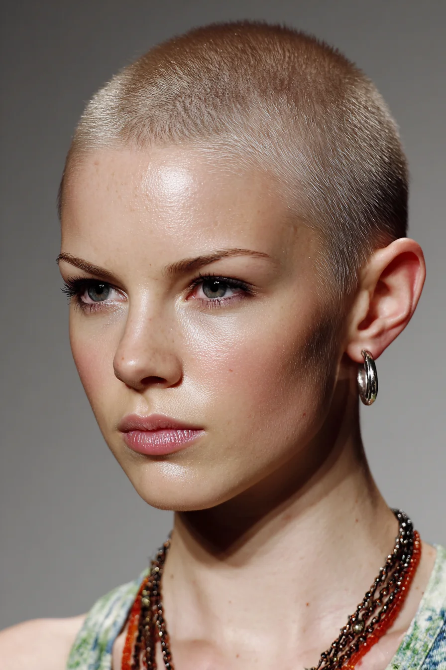 Platinum Micro Buzz Cut — Short Buzz Crop for Fine to Medium Hair