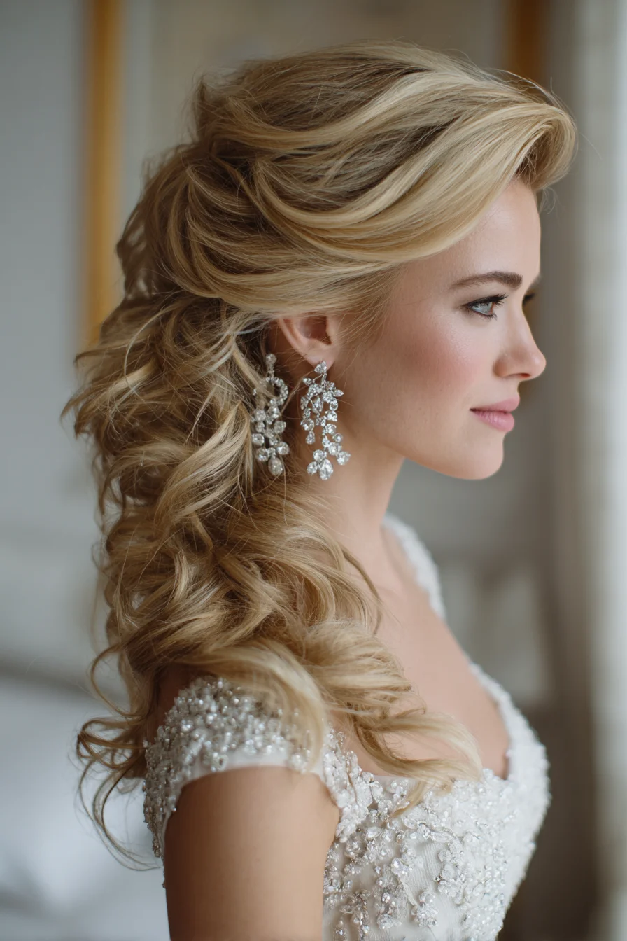 Romantic Half-Up Voluminous Bridal Curls