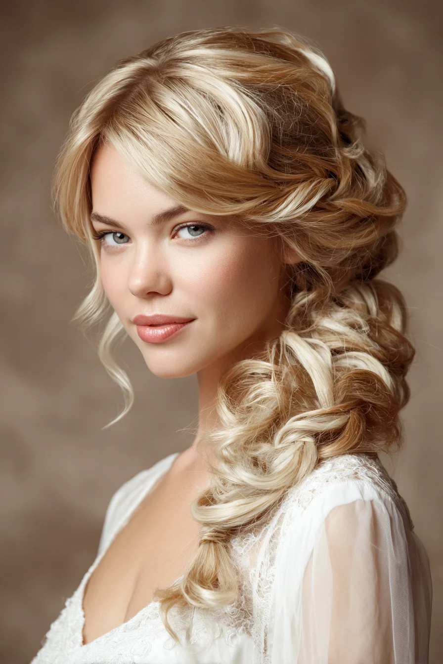 Romantic Loose Side Braid with Soft Waves — Bridal/Daytime Hairstyle