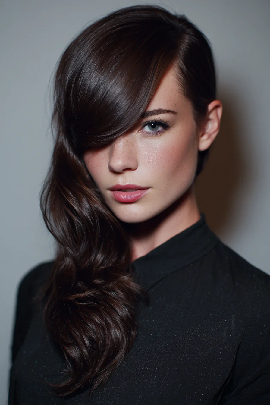 Side-Swept Deep Part with Soft S-Waves (Long Hair)