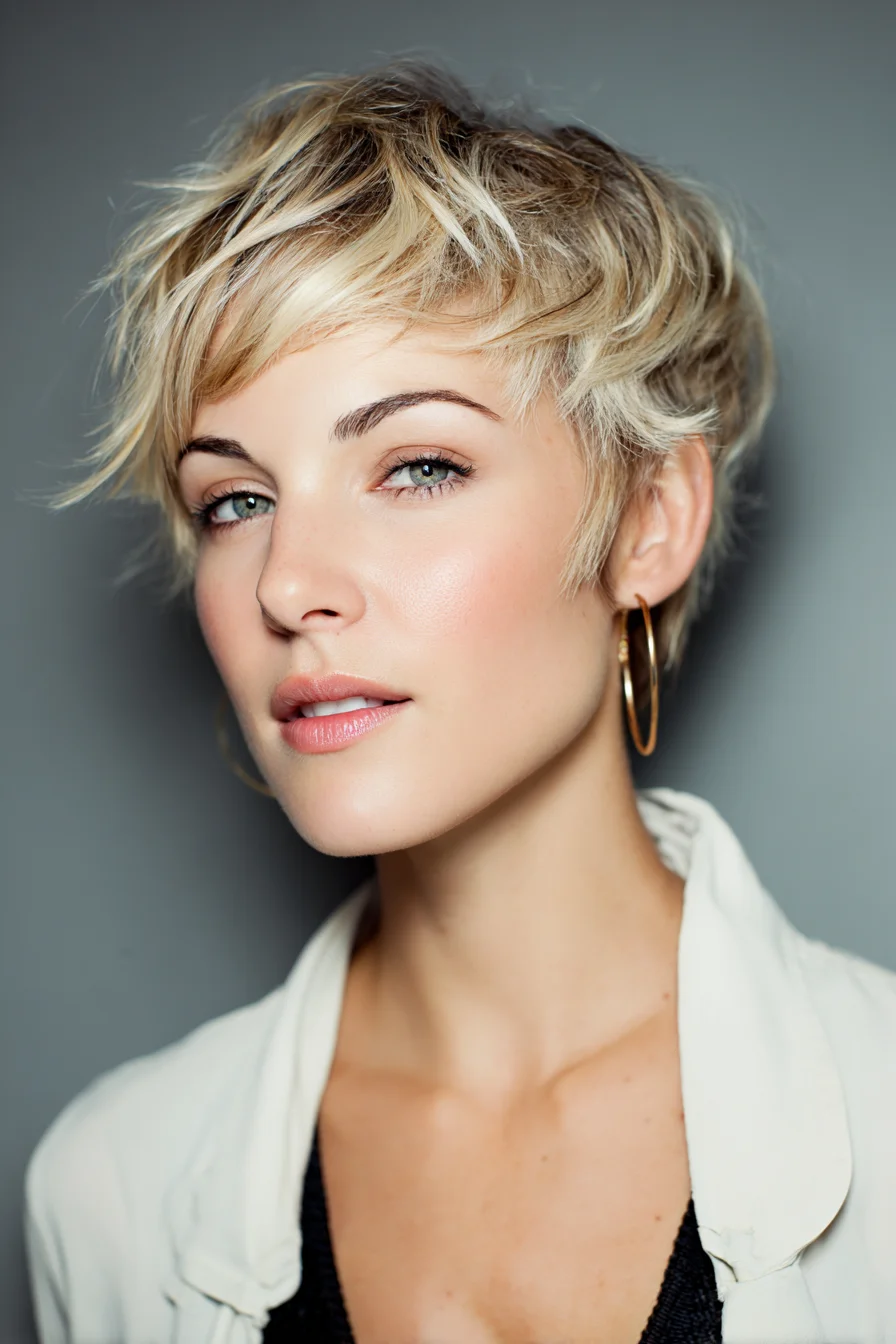 Textured Choppy Pixie Cut with Piecey Fringe