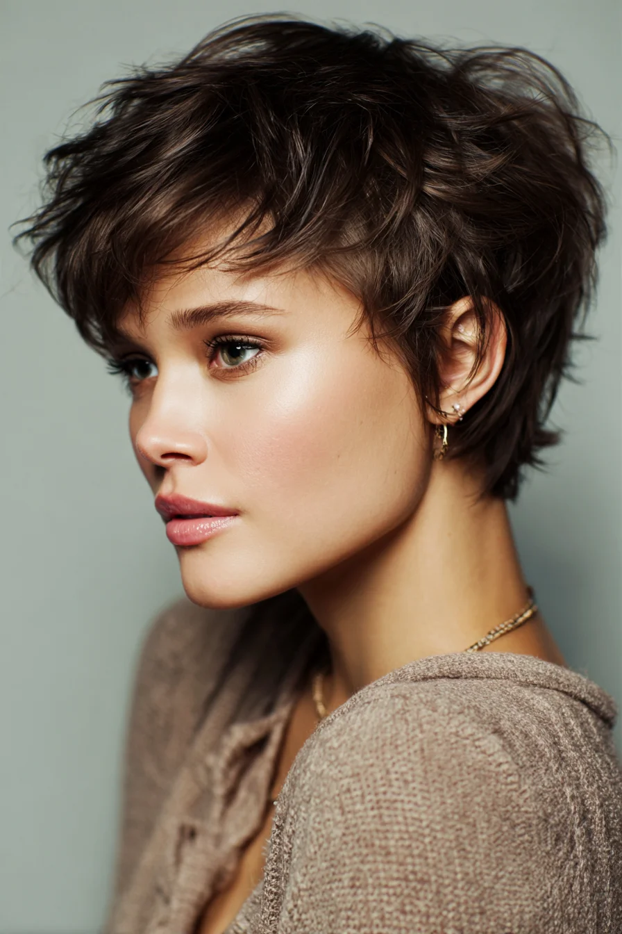 Textured Choppy Pixie with Soft Fringe — Short Layered Hairstyle