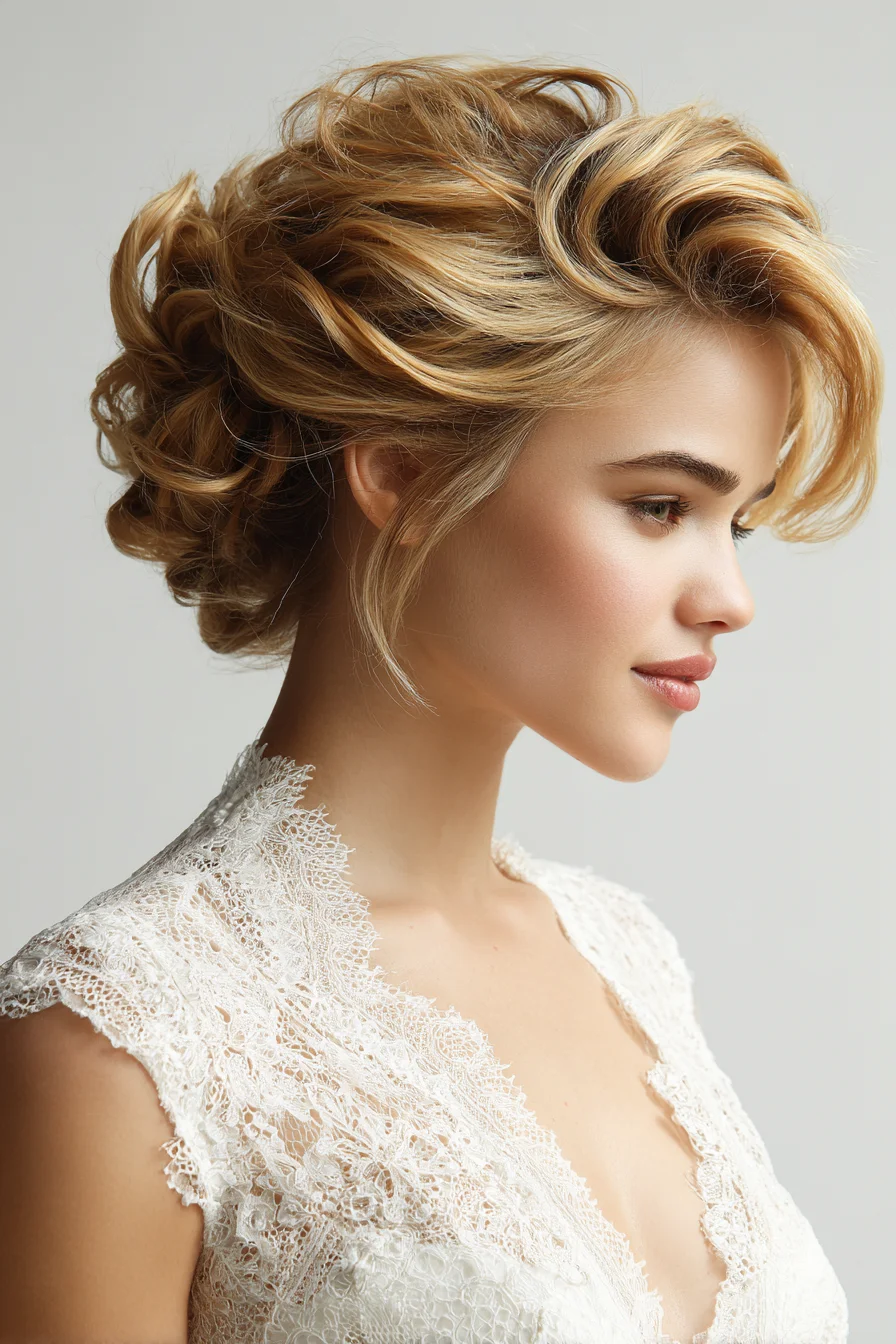Textured Low Romantic Updo with Face‑Framing Pieces for Fine to Medium Hair