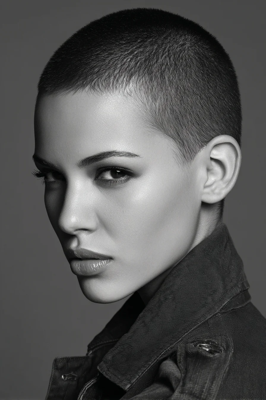 Textured Micro Buzz Cut with Tapered Sides