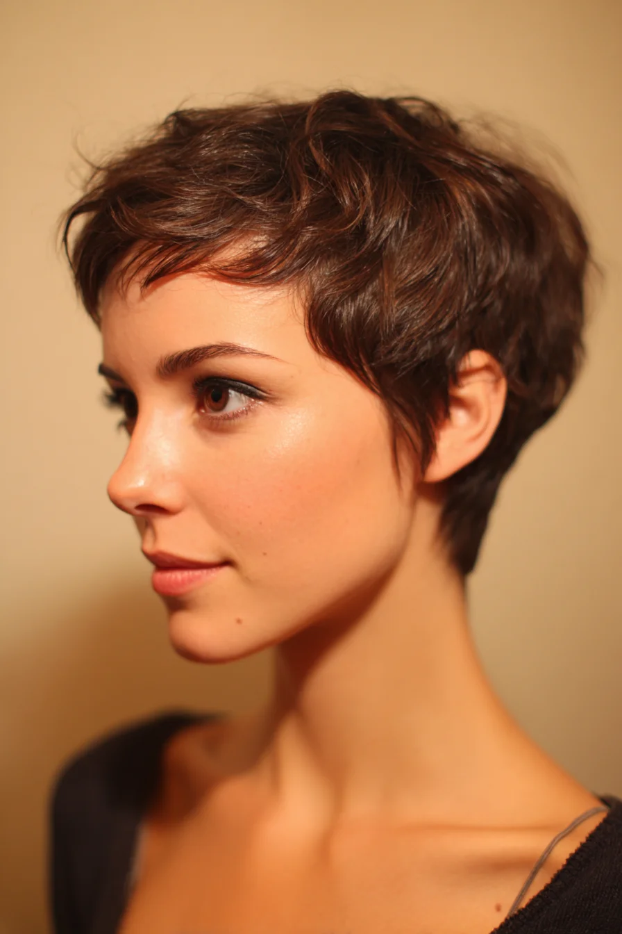Textured Pixie Cut with Soft Fringe — Short Layered Crop