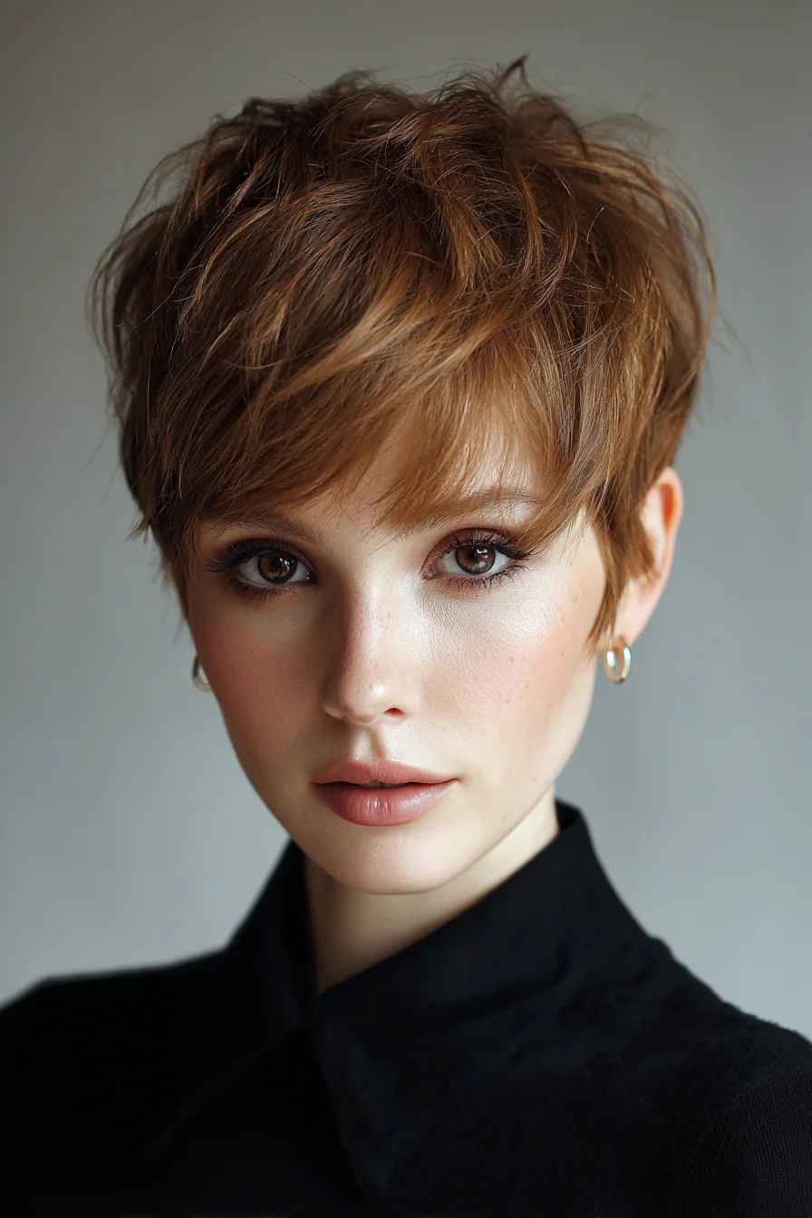 Textured Pixie Cut with Soft Fringe — Short Layered Hairstyle