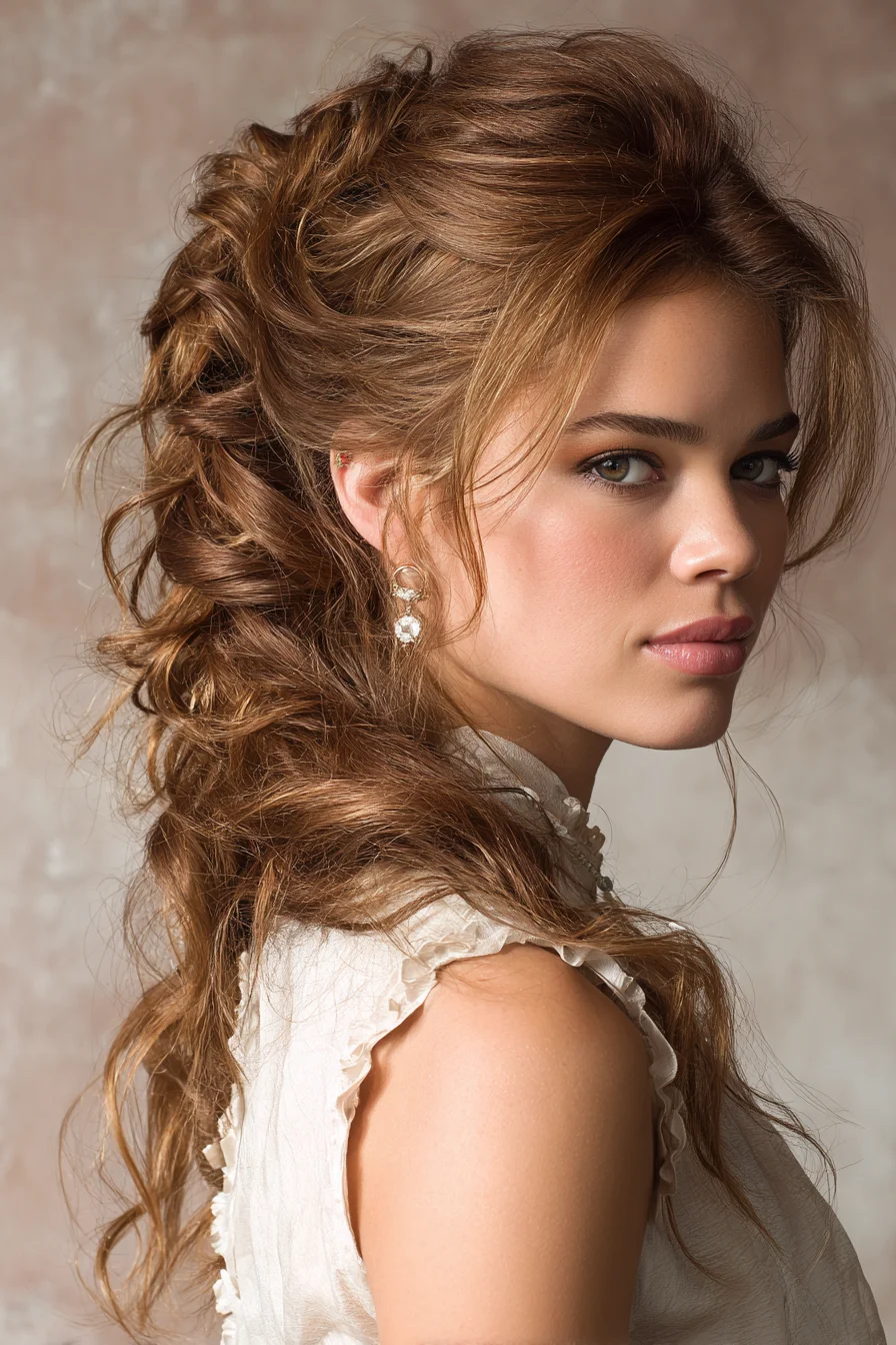 Textured Romantic Half-Up with Voluminous Twists