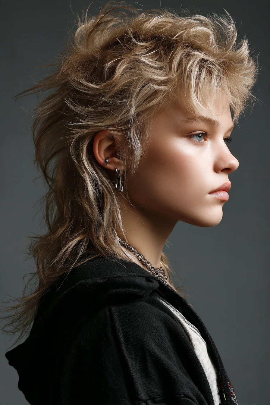 Textured Shag Mullet with Feathered Fringe — Choppy Layered Cut