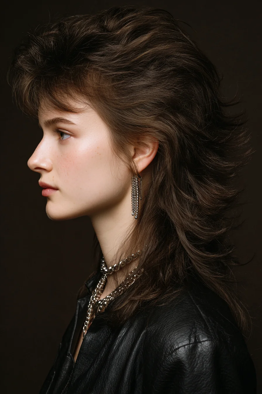Textured Shag Mullet with Feathered Layers and Volume