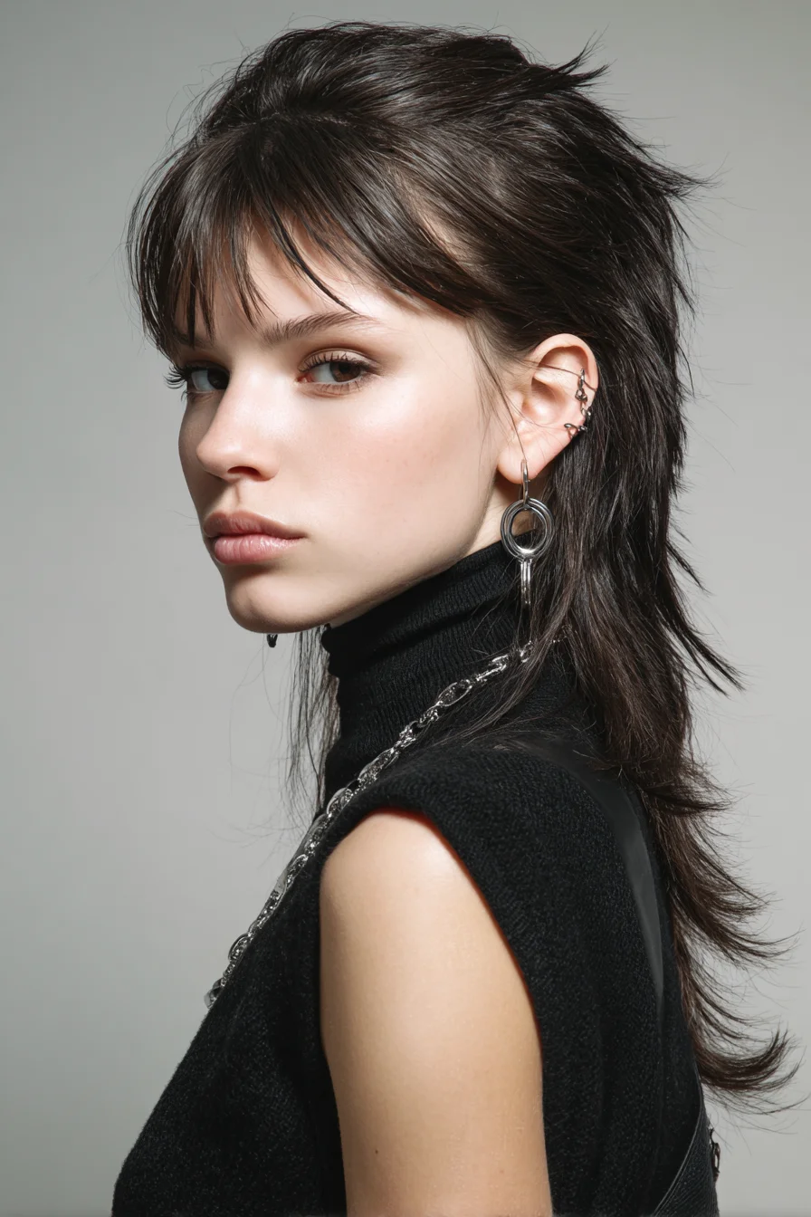 Textured Shag Mullet with Micro Fringe — Choppy Layered Cut
