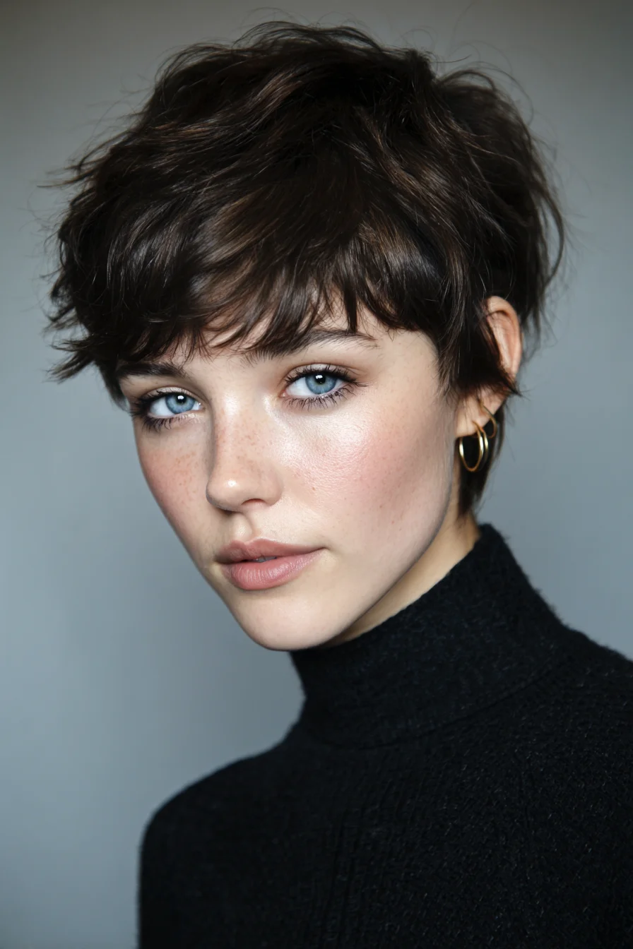 Textured Short Pixie with Soft Fringe — Layered Tousled Cut