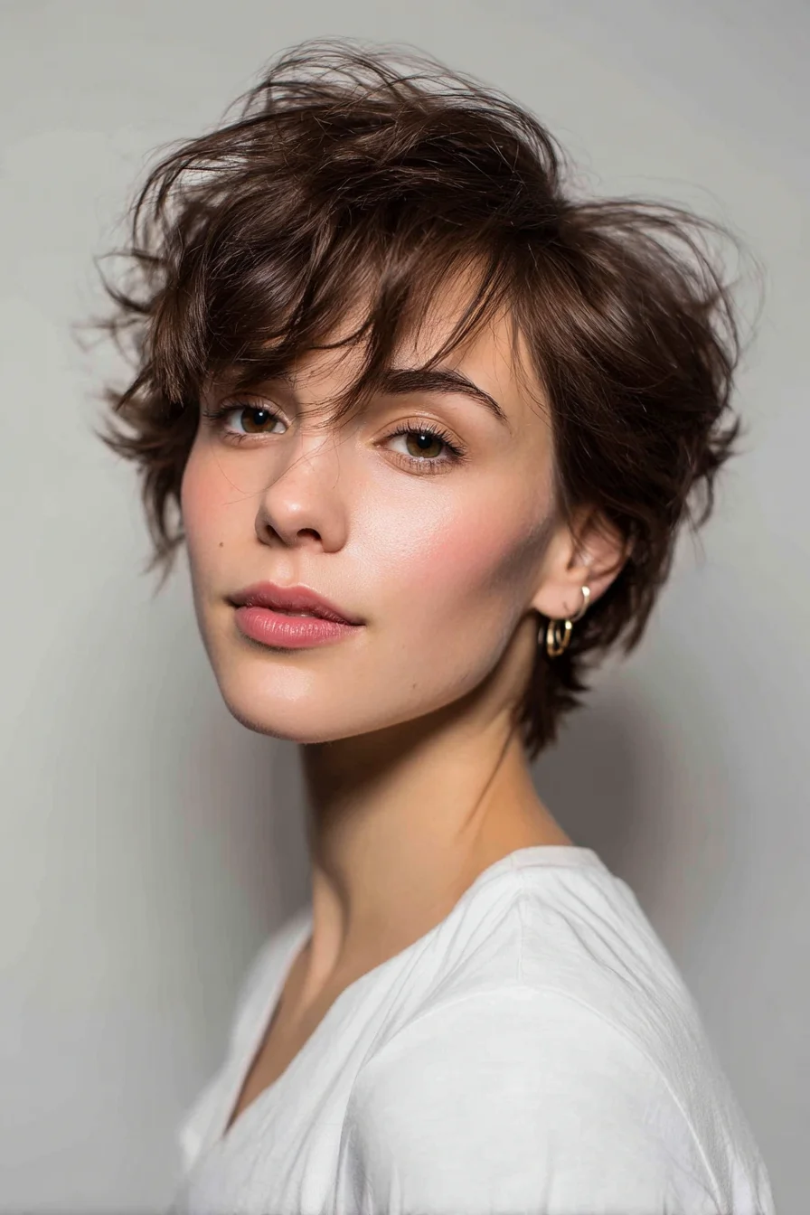 Textured Tousled Pixie with Choppy Fringe