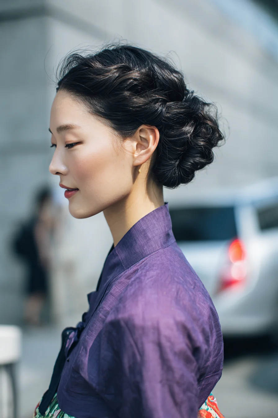 Textured Twisted Low Bun - Braided Updo for Medium to Thick Hair