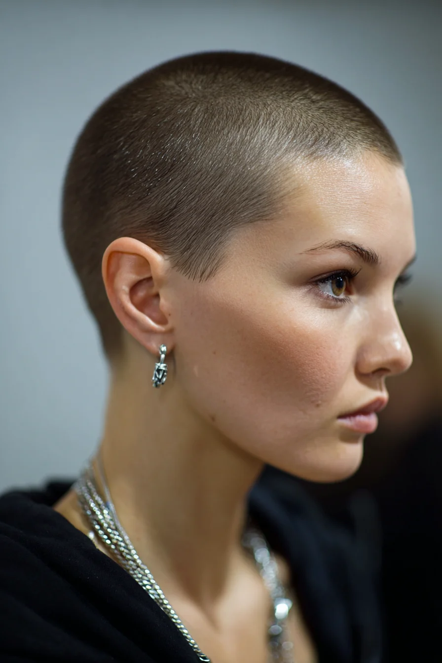 Uniform Close-Cropped Buzz Cut — Low-Maintenance Short Hairstyle