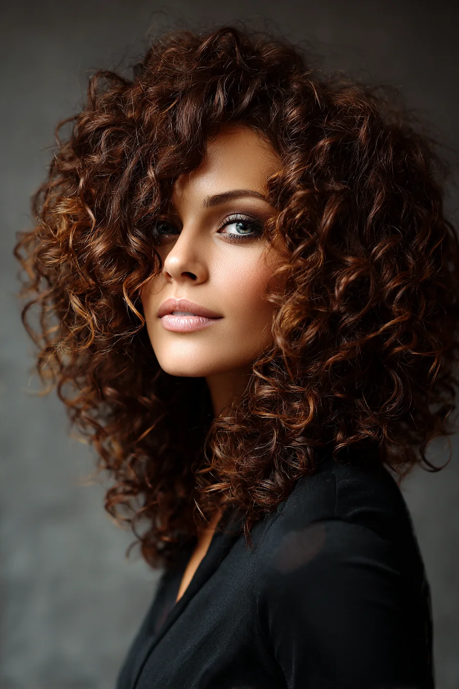 Voluminous Layered Medium Curly Cut for Natural Texture