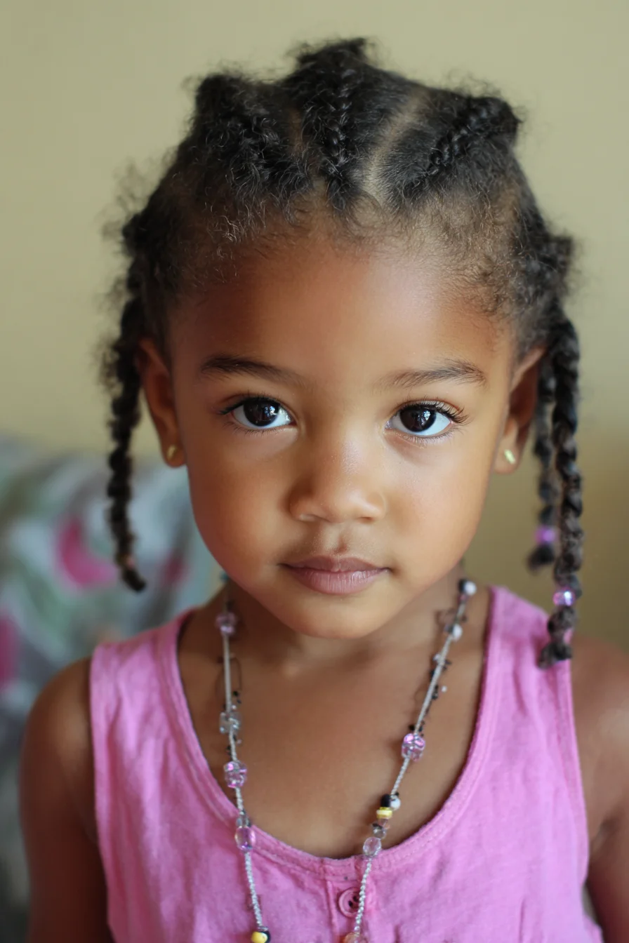 Child-Friendly Cornrow Sections to Individual Braids with Beads — Protective Kid’s Style