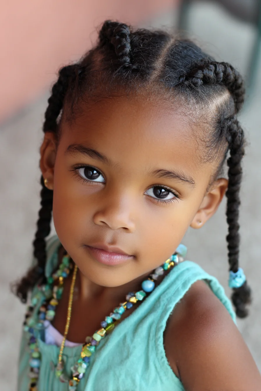 Child-Friendly Cornrows into Individual Braids — Protective Style for Textured Hair