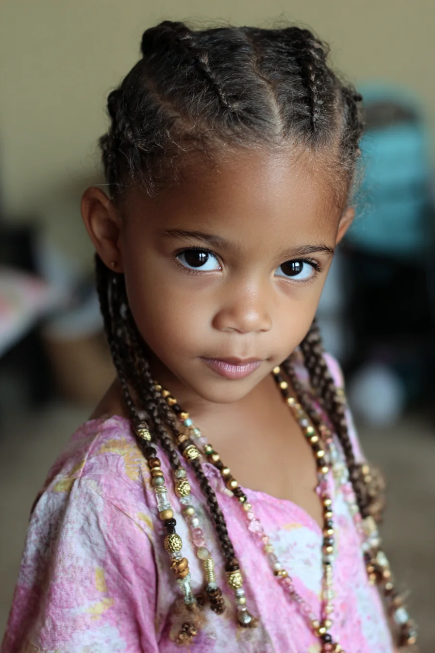 Cornrows Into Small Beaded Braids — Protective Style for Curly & Coily Hair