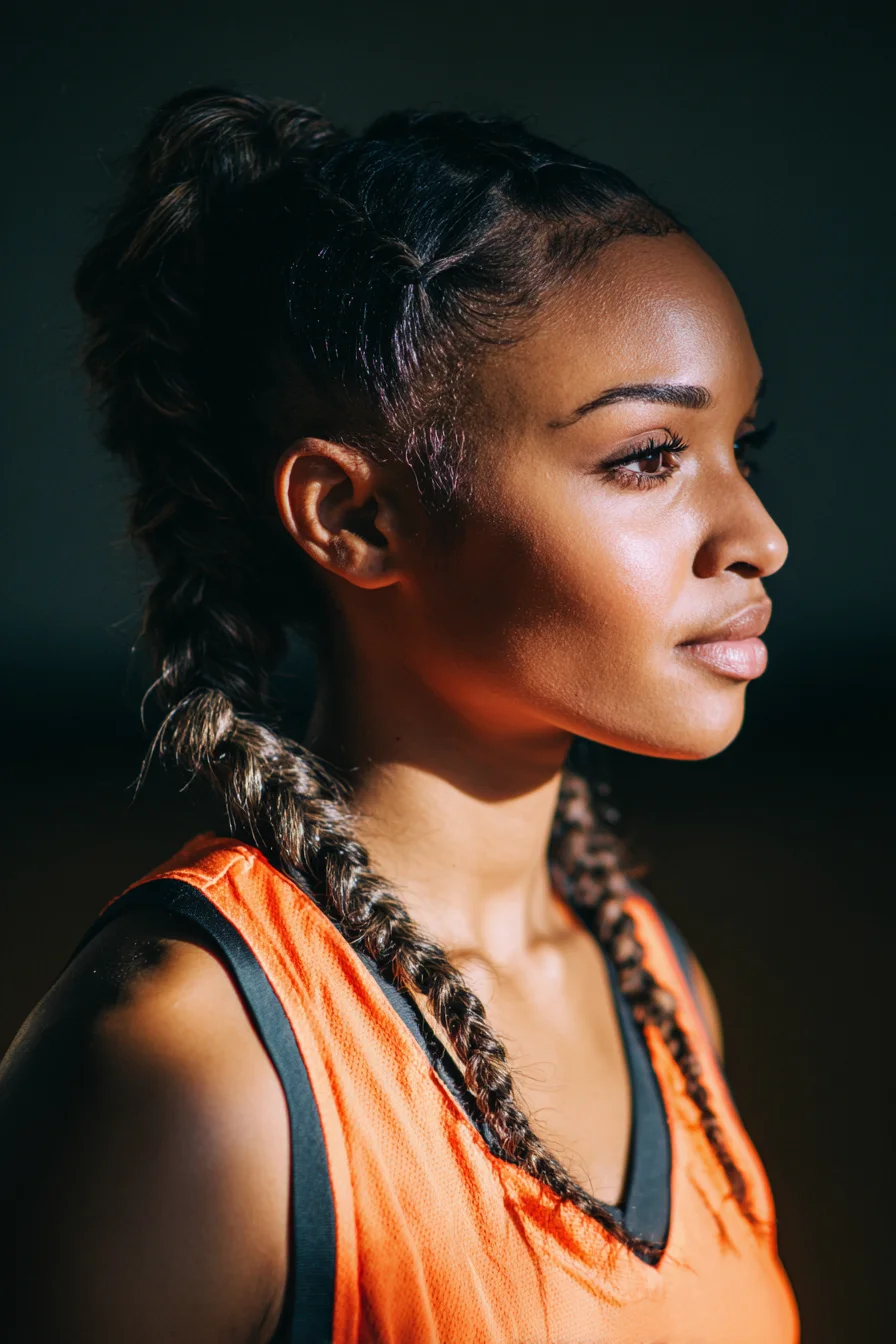 Double Dutch Braids into Textured Ponytail Braids