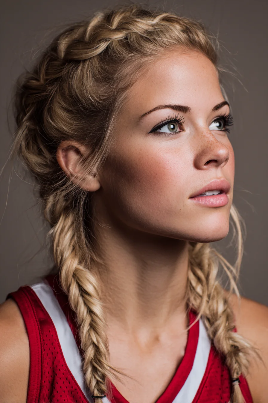 Double Dutch Braids with Textured Fishtail Ends