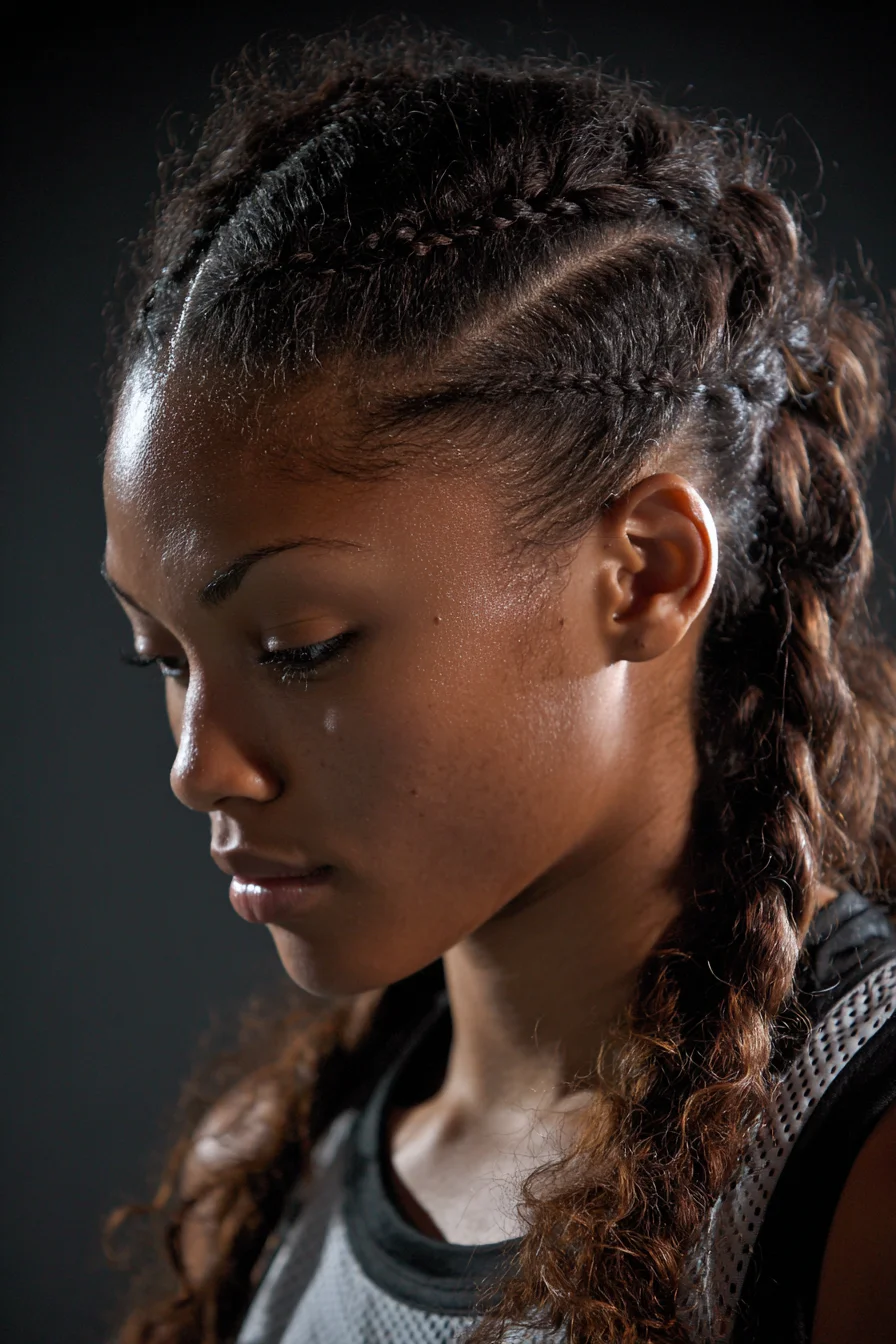 Double Dutch/Cornrow Braids into Textured Two-Strand Braids