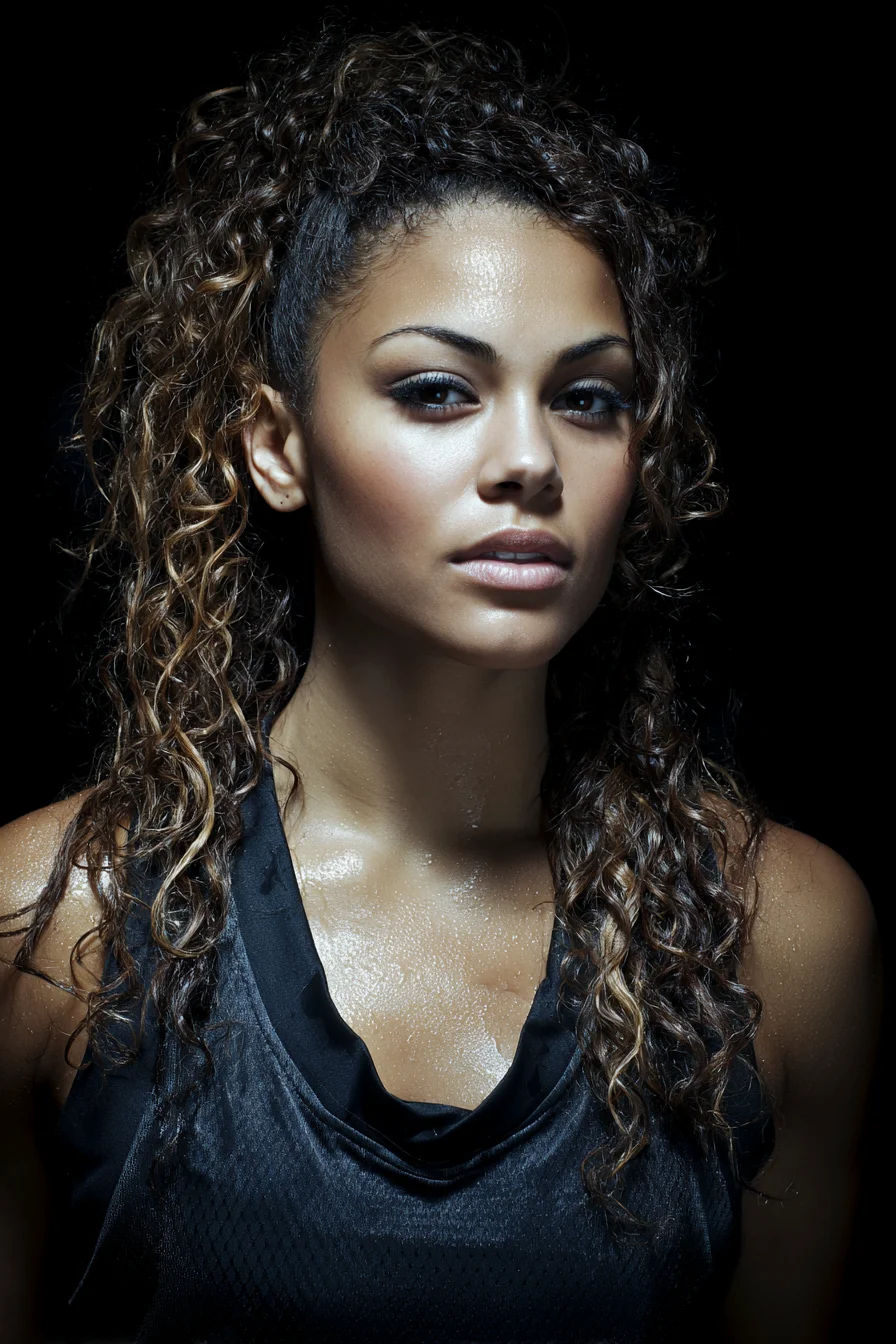 Half-Up High Ponytail for Defined Curly Hair