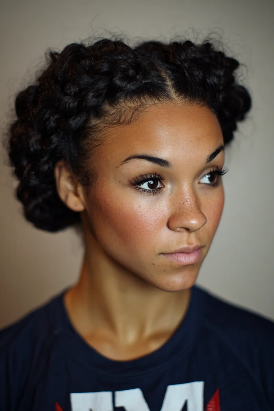 Halo Flat-Twist Crown Updo for Natural Curly Hair