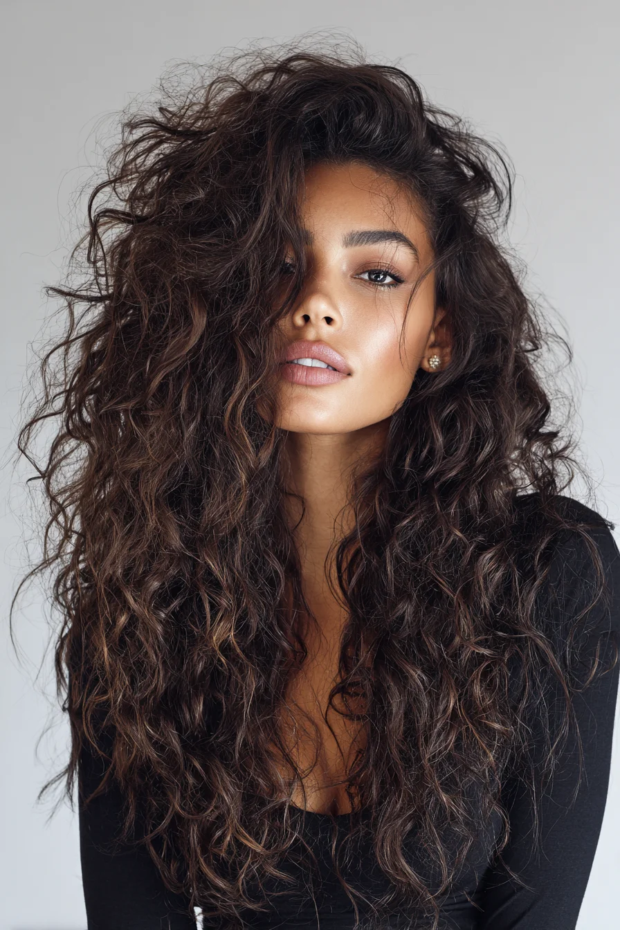 Long Layered Natural Curls — Voluminous Textured Waves