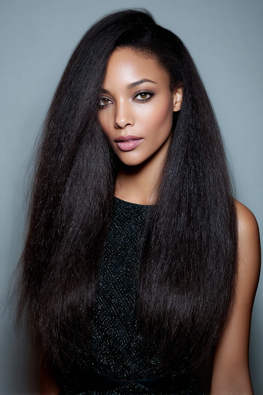Long Sleek Blowout with Volume for Thick, Natural Hair