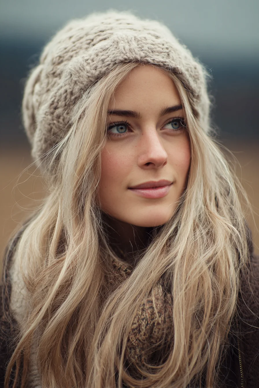 Long Textured Beach Waves with Soft Face‑Framing Layers