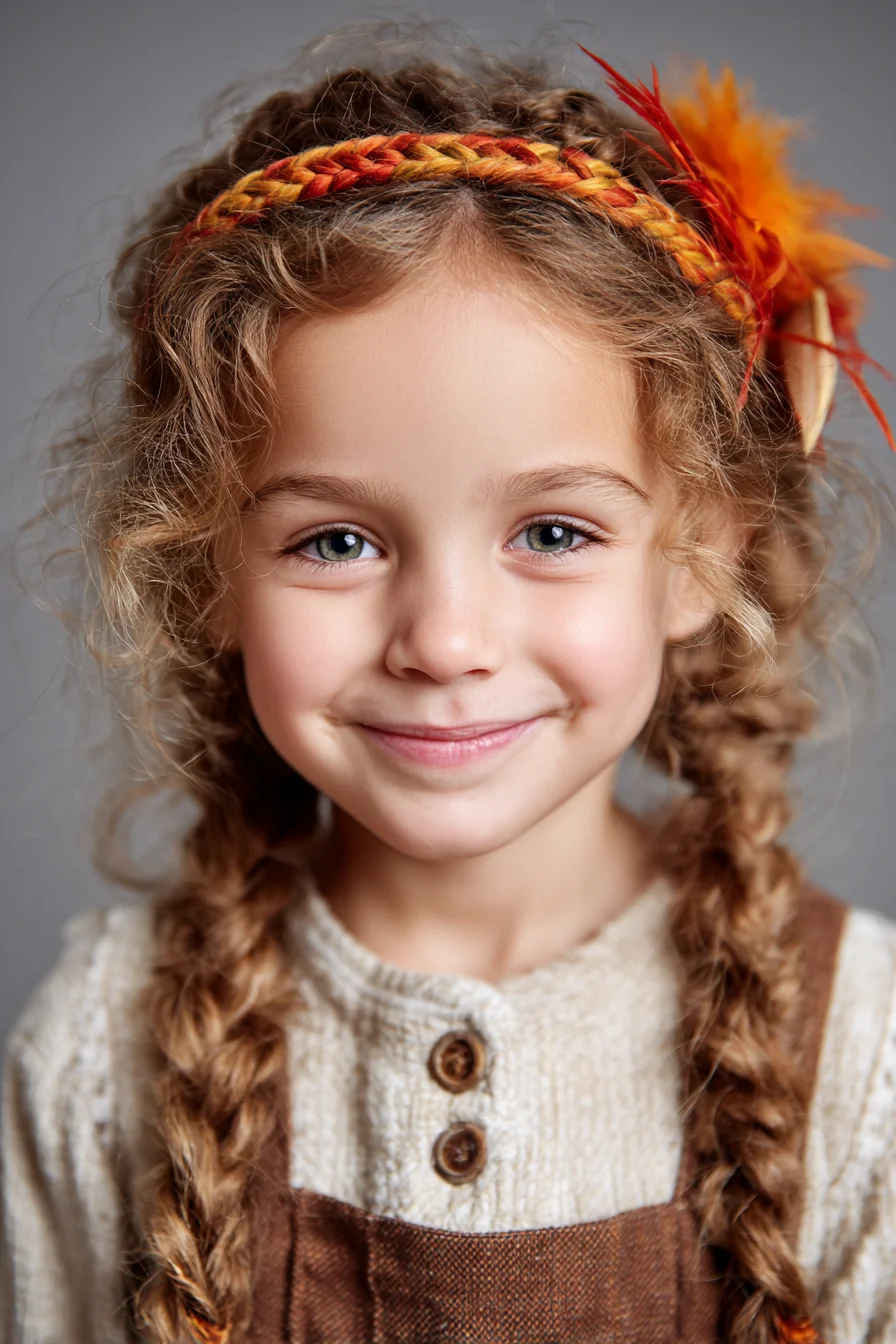 Loose Double Braids with Boho Braided Headband — Curly & Wavy Friendly