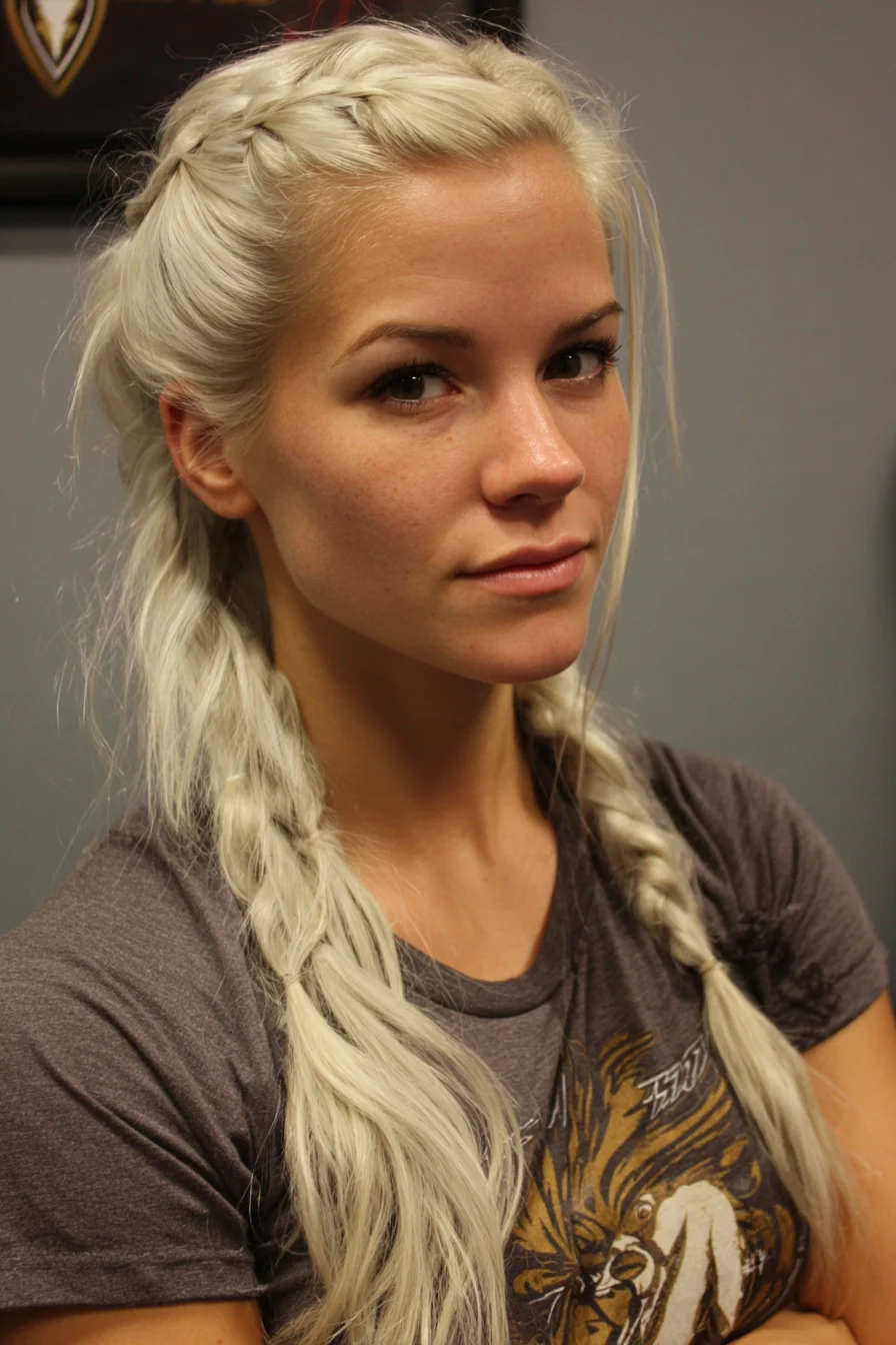 Platinum Double Dutch Braids — Textured Two-Strand Braided Hairstyle