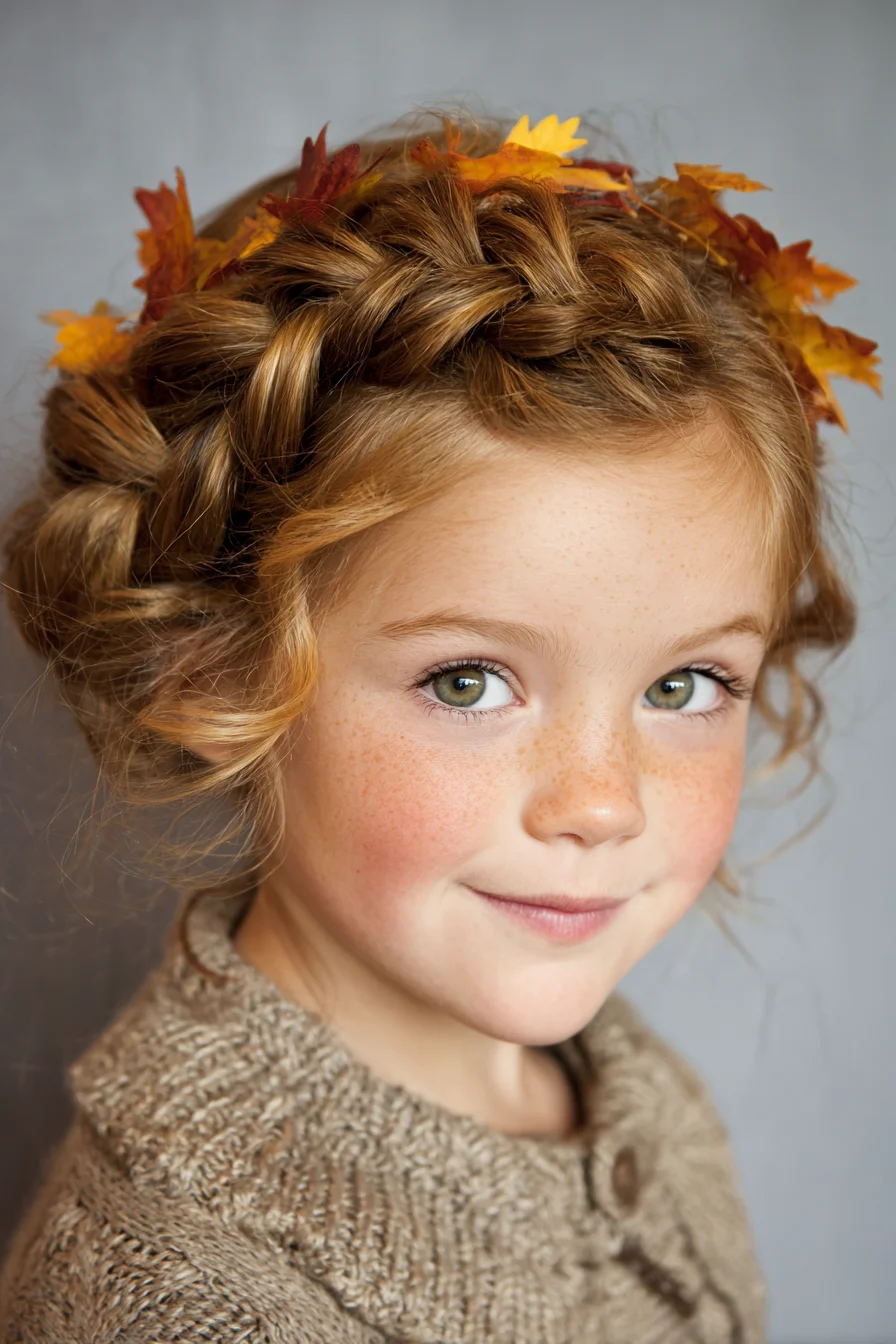 Romantic Crown Braid Updo with Soft Face‑Framing Curls