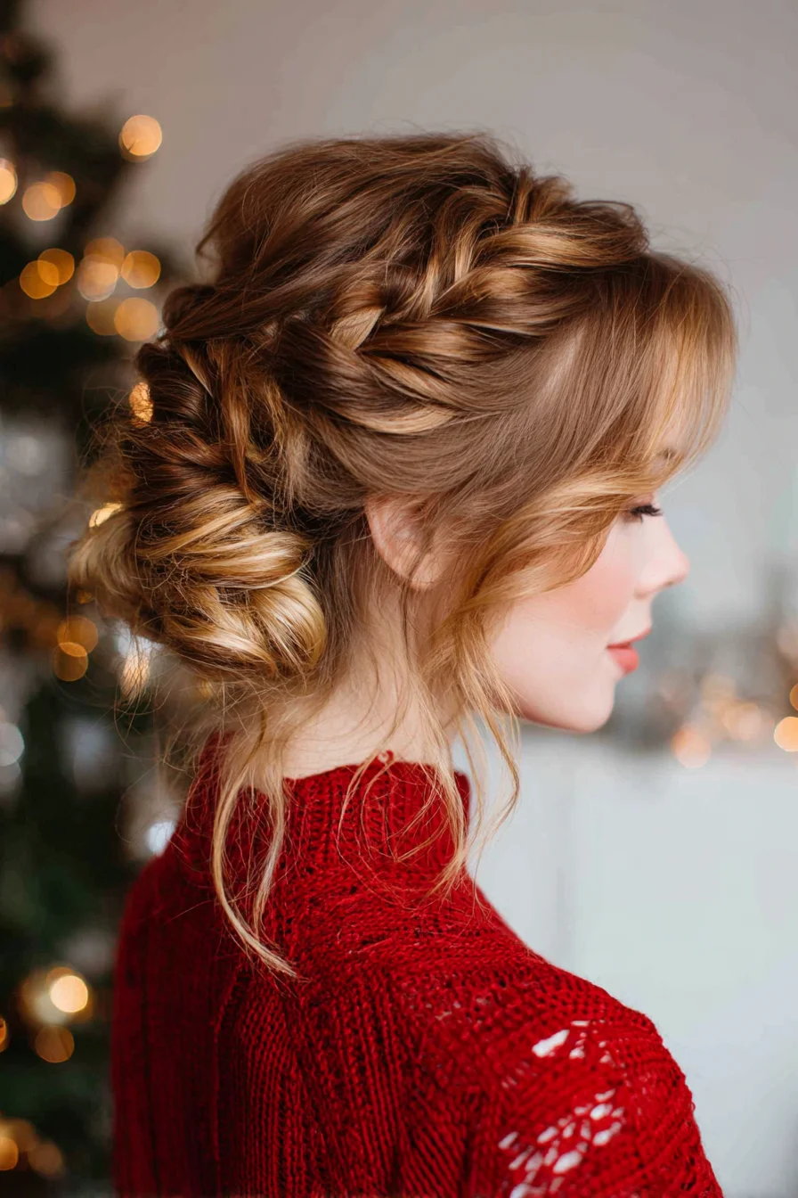 Romantic Twisted Side Braid into Low Messy Bun — Soft Bridal Updo