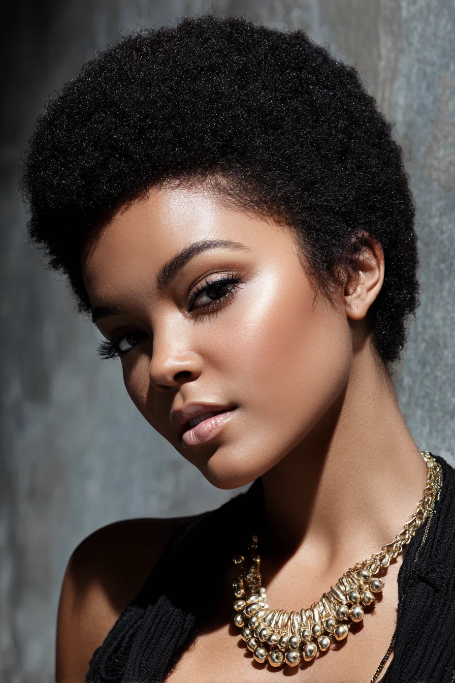Short Tapered Natural Afro — Textured 4A-4C Hair Shape