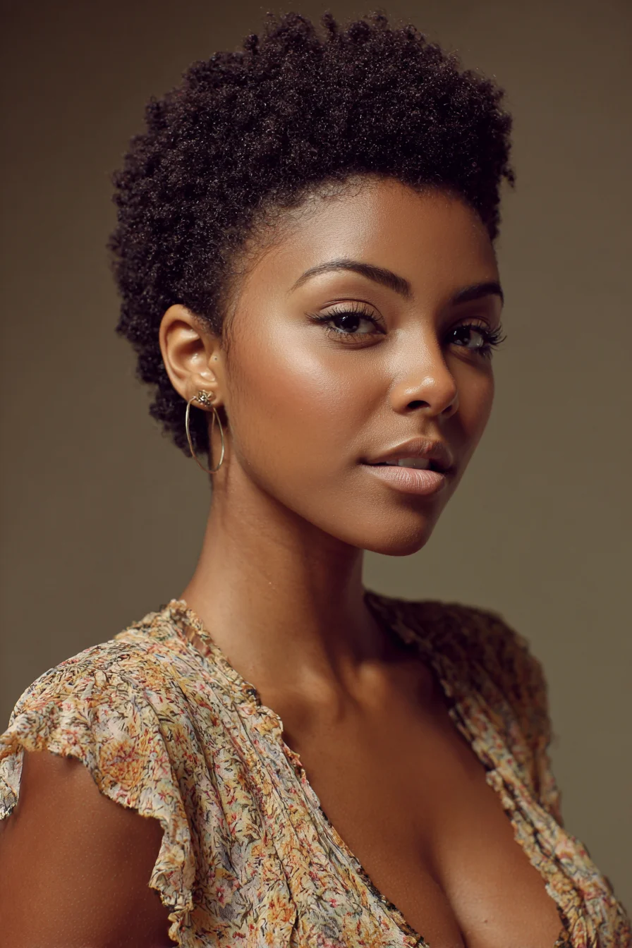 Short Tapered Natural Afro (TWA) — Defined Coils & Soft Shape