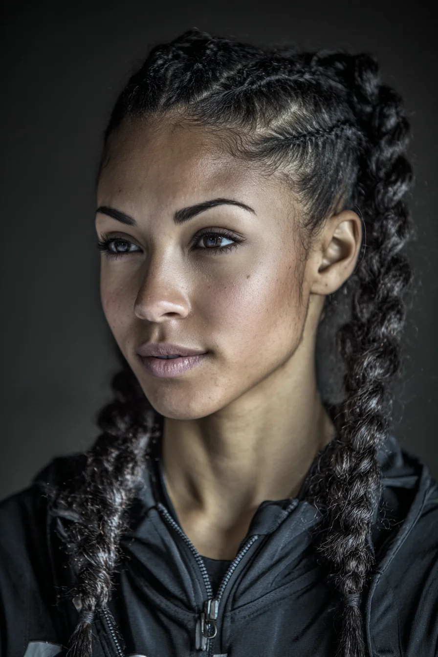 Sleek Double Dutch (Boxer) Braids — Ideal for Curly to Coily Hair