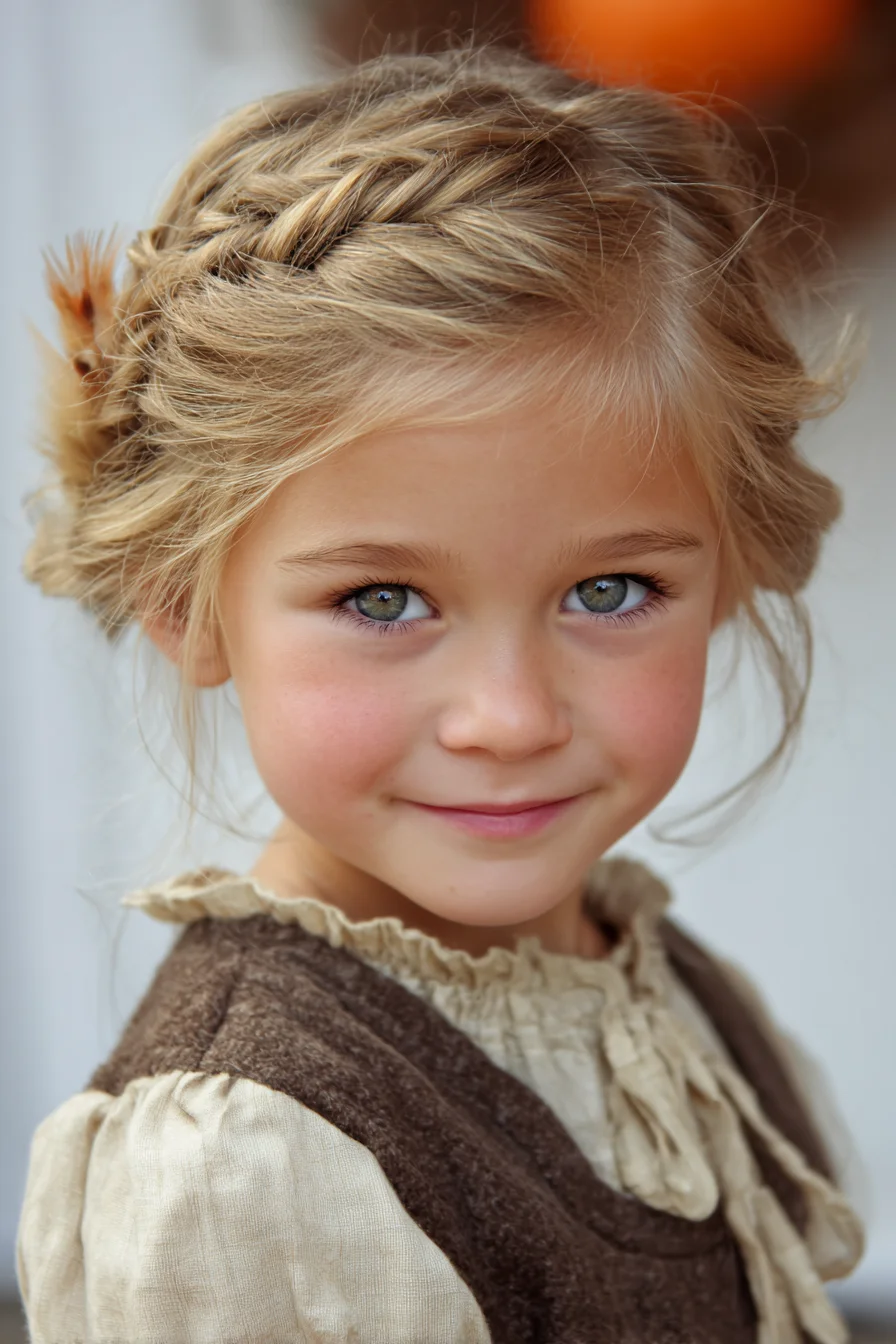 Soft Braided Crown Updo for Fine to Medium Hair