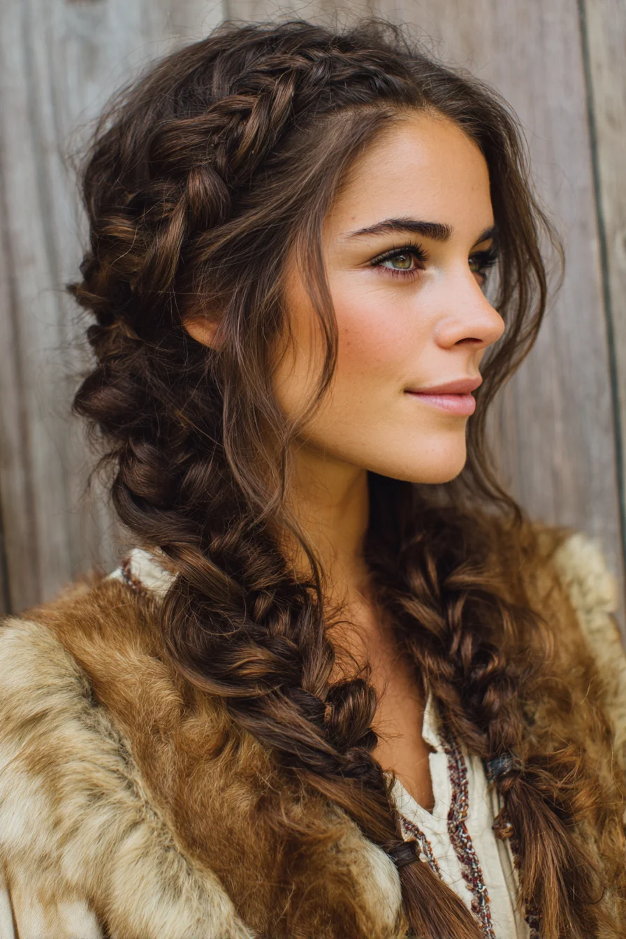 Textured Boho Double Dutch Braids with Face‑Framing Tendrils
