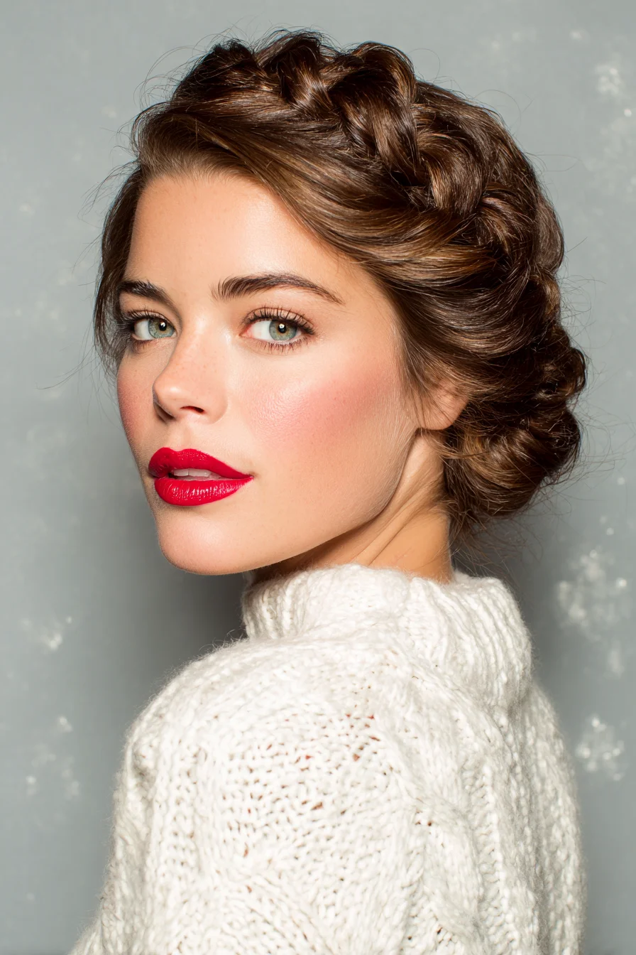 Textured Braided Crown Updo — Romantic Updo for Medium to Long Hair